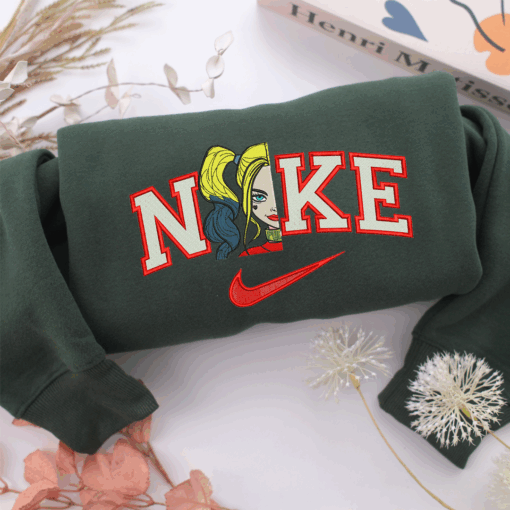 Nike Harley Quinn Half Face Nike Embroidered Sweatshirt, Nike Movie Inspired, Best Gifts Idea For Him Her - Image 3