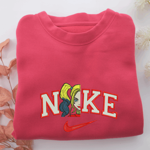 Nike Harley Quinn Half Face Nike Embroidered Sweatshirt, Nike Movie Inspired, Best Gifts Idea For Him Her - Image 5
