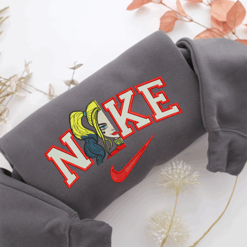 Nike Harley Quinn Half Face Nike Embroidered Sweatshirt, Nike Movie Inspired, Best Gifts Idea For Him Her - Image 4