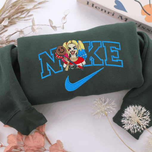 Nike Harley Quinn Nike Embroidered Sweatshirt, Nike Movie Inspired, Best Gifts Idea For Him Her - Image 3