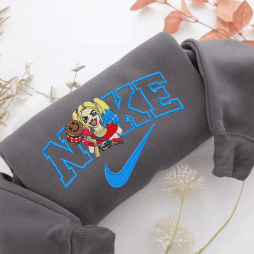 Nike Harley Quinn Nike Embroidered Sweatshirt, Nike Movie Inspired, Best Gifts Idea For Him Her - Image 4