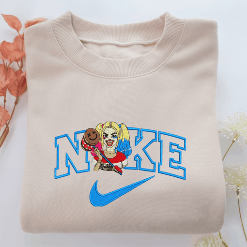 Nike Harley Quinn Nike Embroidered Sweatshirt, Nike Movie Inspired, Best Gifts Idea For Him Her
