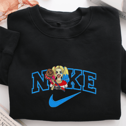 Nike Harley Quinn Nike Embroidered Sweatshirt, Nike Movie Inspired, Best Gifts Idea For Him Her - Image 2
