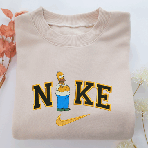 Nike Homer Simpson Nike Embroidered Sweatshirt, Nike Movie Inspired, Best Gifts Idea For Him Her