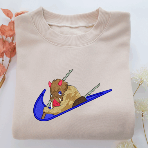 Nike Inosuke Hashibira Nike Embroidered Sweatshirt, Nike Movie Inspired, Best Gifts Idea For Him Her
