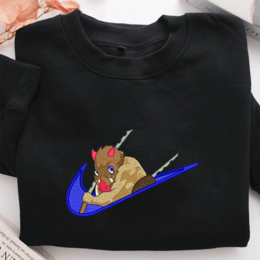 Nike Inosuke Hashibira Nike Embroidered Sweatshirt, Nike Movie Inspired, Best Gifts Idea For Him Her - Image 2