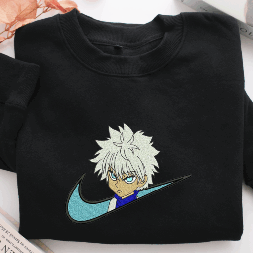 Nike Killua Zoldyck Nike Embroidered Sweatshirt, Nike Movie Inspired, Best Gifts Idea For Him Her - Image 2