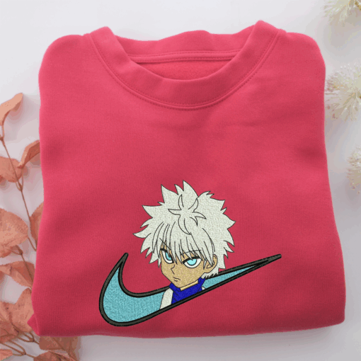 Nike Killua Zoldyck Nike Embroidered Sweatshirt, Nike Movie Inspired, Best Gifts Idea For Him Her - Image 5