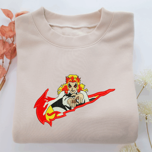 Nike Kyojuro Rengoku Nike Embroidered Sweatshirt, Nike Movie Inspired, Best Gifts Idea For Him Her