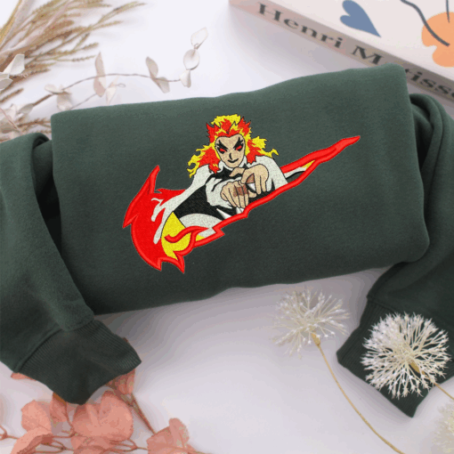 Nike Kyojuro Rengoku Nike Embroidered Sweatshirt, Nike Movie Inspired, Best Gifts Idea For Him Her - Image 3