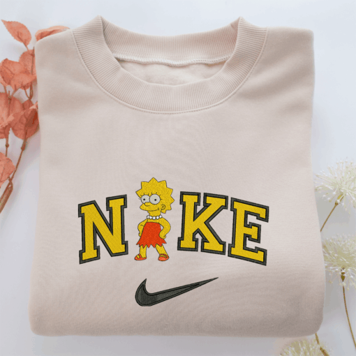 NIke Lisa Simpson Nike Embroidered Sweatshirt, Nike Movie Inspired, Best Gifts Idea For Him Her
