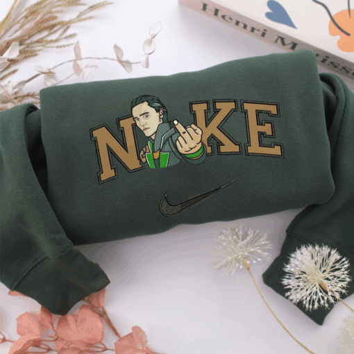Nike Loki Half Nike Embroidered Sweatshirt, Nike Movie Inspired, Best Gifts Idea For Him Her - Image 3