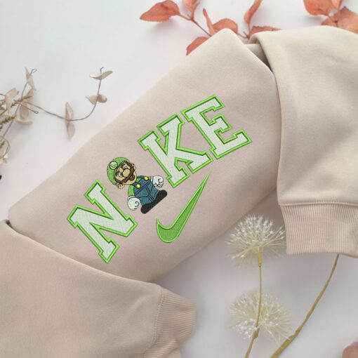Nike Luigi Super Mario Embroidery, Disneyland Embroidered Sweatshirt, Movie Disney Inspired, Best Gifts Idea For Him Her