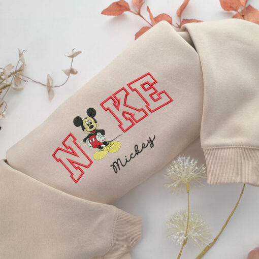 Nike Mickey Mouse Embroidery, Disneyland Embroidered Sweatshirt, Movie Disney Inspired, Best Gifts Idea For Him Her