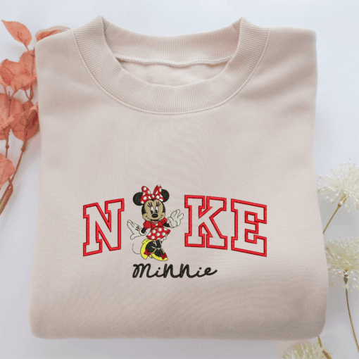 Nike Minnie Mouse v2 Nike Embroidered Sweatshirt, Nike Movie Inspired, Best Gifts Idea For Him Her