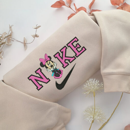 Nike Minnie Mouse v3 Embroidery, Disneyland Embroidered Sweatshirt, Movie Disney Inspired, Best Gifts Idea For Him Her
