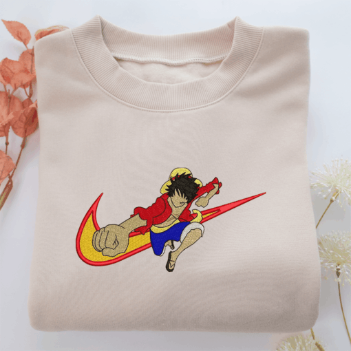 Nike Monkey D. Luffy Nike Embroidered Sweatshirt, Nike Movie Inspired, Best Gifts Idea For Him Her