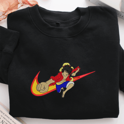 Nike Monkey D. Luffy Nike Embroidered Sweatshirt, Nike Movie Inspired, Best Gifts Idea For Him Her - Image 2