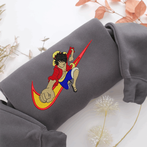 Nike Monkey D. Luffy Nike Embroidered Sweatshirt, Nike Movie Inspired, Best Gifts Idea For Him Her - Image 4