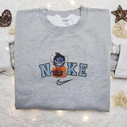 Nike Movie x Stitch Hocus Pocus Embroidered Sweatshirt Horror Movie Halloween Embroidered Shirt Best Halloween Gift Ideas