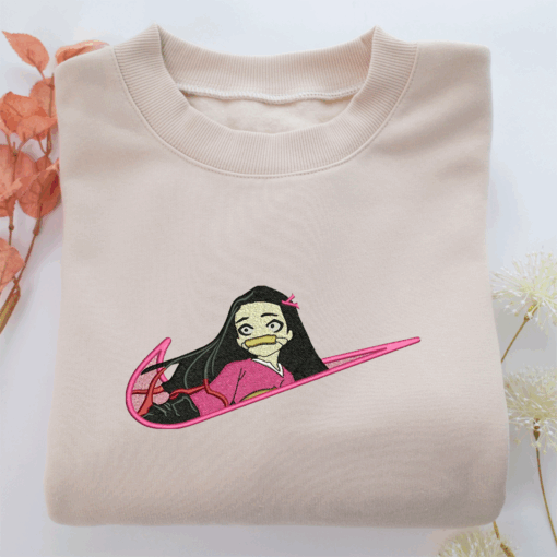 Nike Nezuko Kamado Nike Embroidered Sweatshirt, Nike Movie Inspired, Best Gifts Idea For Him Her