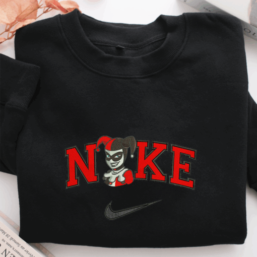 Nike Old Harley Quinn Half Nike Embroidered Sweatshirt, Nike Movie Inspired, Best Gifts Idea For Him Her - Image 2
