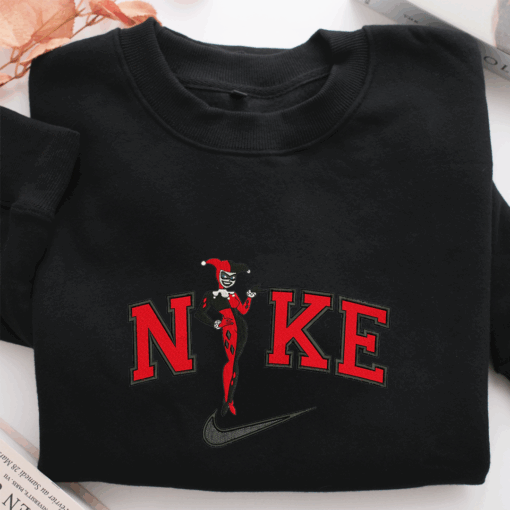 Nike Old Harley Quinn Nike Embroidered Sweatshirt, Nike Movie Inspired, Best Gifts Idea For Him Her - Image 2