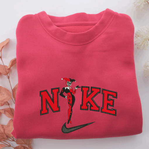 Nike Old Harley Quinn Nike Embroidered Sweatshirt, Nike Movie Inspired, Best Gifts Idea For Him Her - Image 5