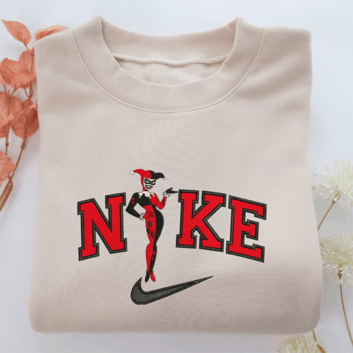 Nike Old Harley Quinn Nike Embroidered Sweatshirt, Nike Movie Inspired, Best Gifts Idea For Him Her