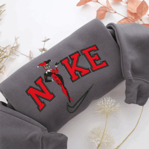 Nike Old Harley Quinn Nike Embroidered Sweatshirt, Nike Movie Inspired, Best Gifts Idea For Him Her - Image 4