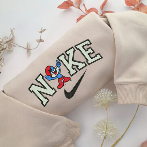 Nike Old Smurfs Embroidery, Disneyland Embroidered Sweatshirt, Movie Disney Inspired, Best Gifts Idea For Him Her