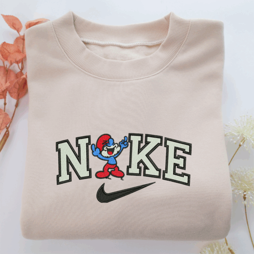 Nike Old Smurfs Nike Embroidered Sweatshirt, Nike Movie Inspired, Best Gifts Idea For Him Her