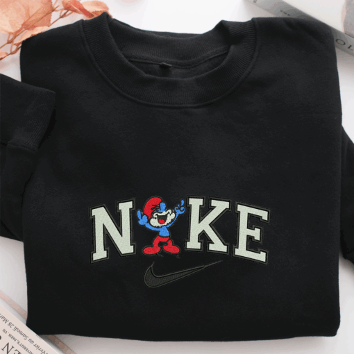 Nike Old Smurfs Nike Embroidered Sweatshirt, Nike Movie Inspired, Best Gifts Idea For Him Her - Image 2
