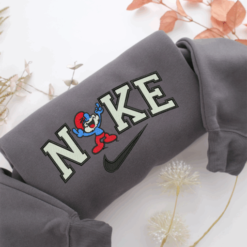 Nike Old Smurfs Nike Embroidered Sweatshirt, Nike Movie Inspired, Best Gifts Idea For Him Her - Image 4