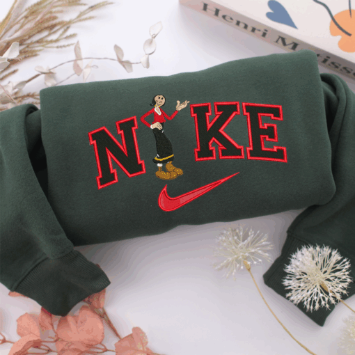 NIke Olive Oyl Nike Embroidered Sweatshirt, Nike Movie Inspired, Best Gifts Idea For Him Her - Image 3
