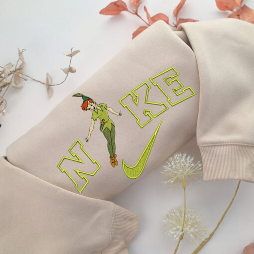 Nike Peter Pan Embroidery, Disneyland Embroidered Sweatshirt, Movie Disney Inspired, Best Gifts Idea For Him Her