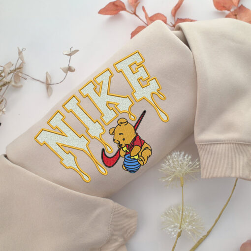 Nike Pooh Embroidery, Disneyland Embroidered Sweatshirt, Movie Disney Inspired, Best Gifts Idea For Him Her