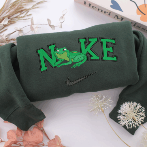 Nike Princess Tiana Frog Nike Embroidered Sweatshirt, Nike Movie Inspired, Best Gifts Idea For Him Her - Image 3