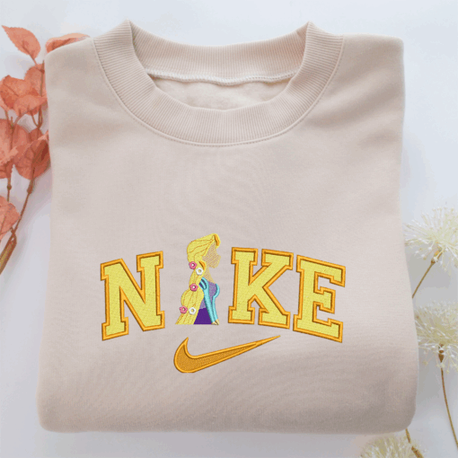 Nike Rapunzel Half Body  Nike Embroidered Sweatshirt, Nike Movie Inspired, Best Gifts Idea For Him Her
