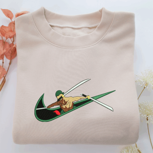 Nike Roronoa Zoro Nike Embroidered Sweatshirt, Nike Movie Inspired, Best Gifts Idea For Him Her