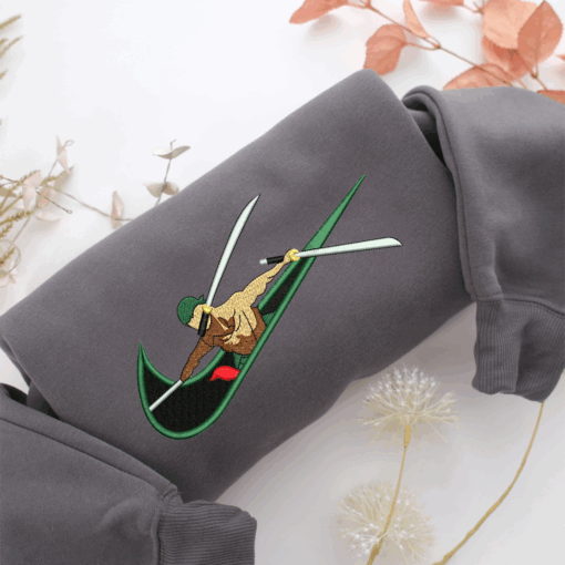 Nike Roronoa Zoro Nike Embroidered Sweatshirt, Nike Movie Inspired, Best Gifts Idea For Him Her - Image 4