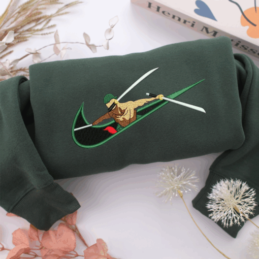 Nike Roronoa Zoro Nike Embroidered Sweatshirt, Nike Movie Inspired, Best Gifts Idea For Him Her - Image 3