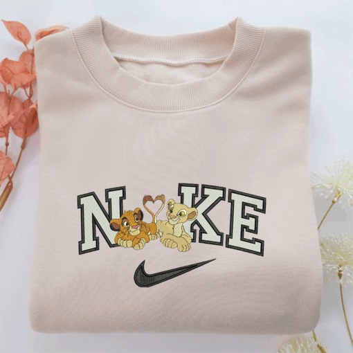 Nike Simba & Nala Nike Embroidered Sweatshirt, Nike Movie Inspired, Best Gifts Idea For Him Her