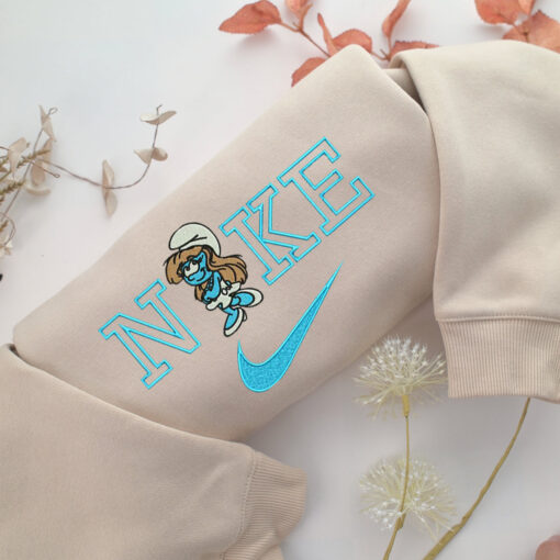 Nike Smurfette Embroidery, Disneyland Embroidered Sweatshirt, Movie Disney Inspired, Best Gifts Idea For Him Her