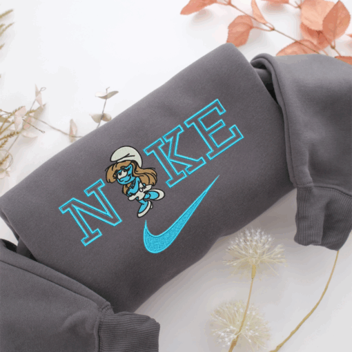 Nike Smurfette Nike Embroidered Sweatshirt, Nike Movie Inspired, Best Gifts Idea For Him Her - Image 4