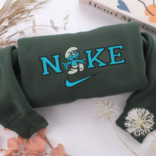 Nike Smurfs Nike Embroidered Sweatshirt, Nike Movie Inspired, Best Gifts Idea For Him Her - Image 3