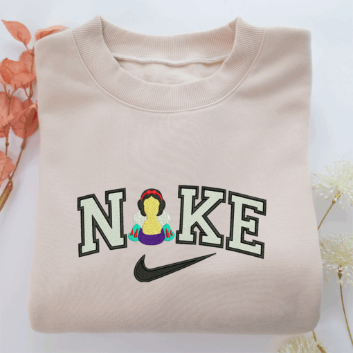Nike Snow White Half Body Nike Embroidered Sweatshirt, Nike Movie Inspired, Best Gifts Idea For Him Her