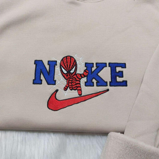 Nike Spiderman Embroidered Shirt Custom Nike Embroidered Hoodie Marvel Embroidered Sweatshirt 2
