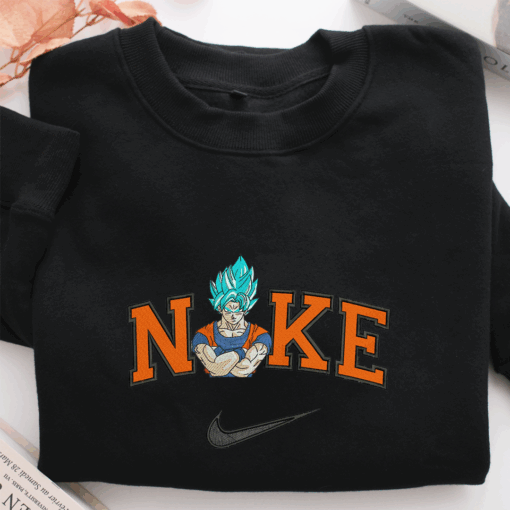 Nike Super Saiyan Goku v2 Nike Embroidered Sweatshirt, Nike Movie Inspired, Best Gifts Idea For Him Her - Image 2