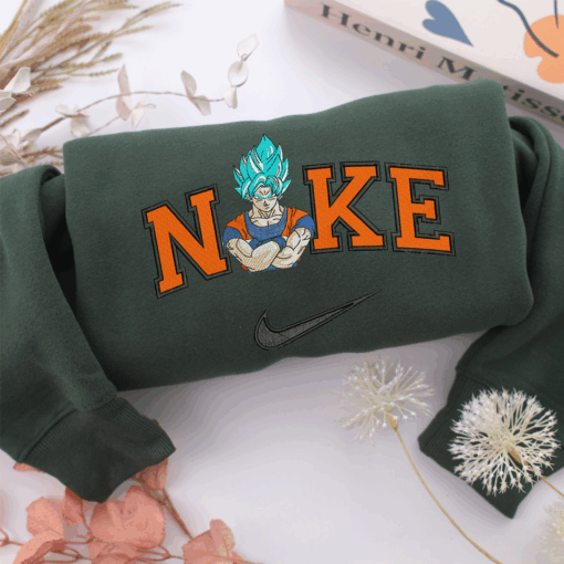 Nike Super Saiyan Goku v2 Nike Embroidered Sweatshirt, Nike Movie Inspired, Best Gifts Idea For Him Her - Image 3